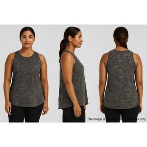All in‎ Motion Women’s Metallic Silver Sleeveless Tank Top Size L Activewear